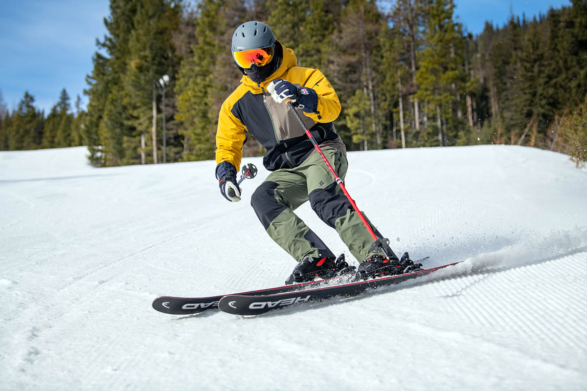 Head Kore 99 all-mountain ski (skiing fast on groomer)